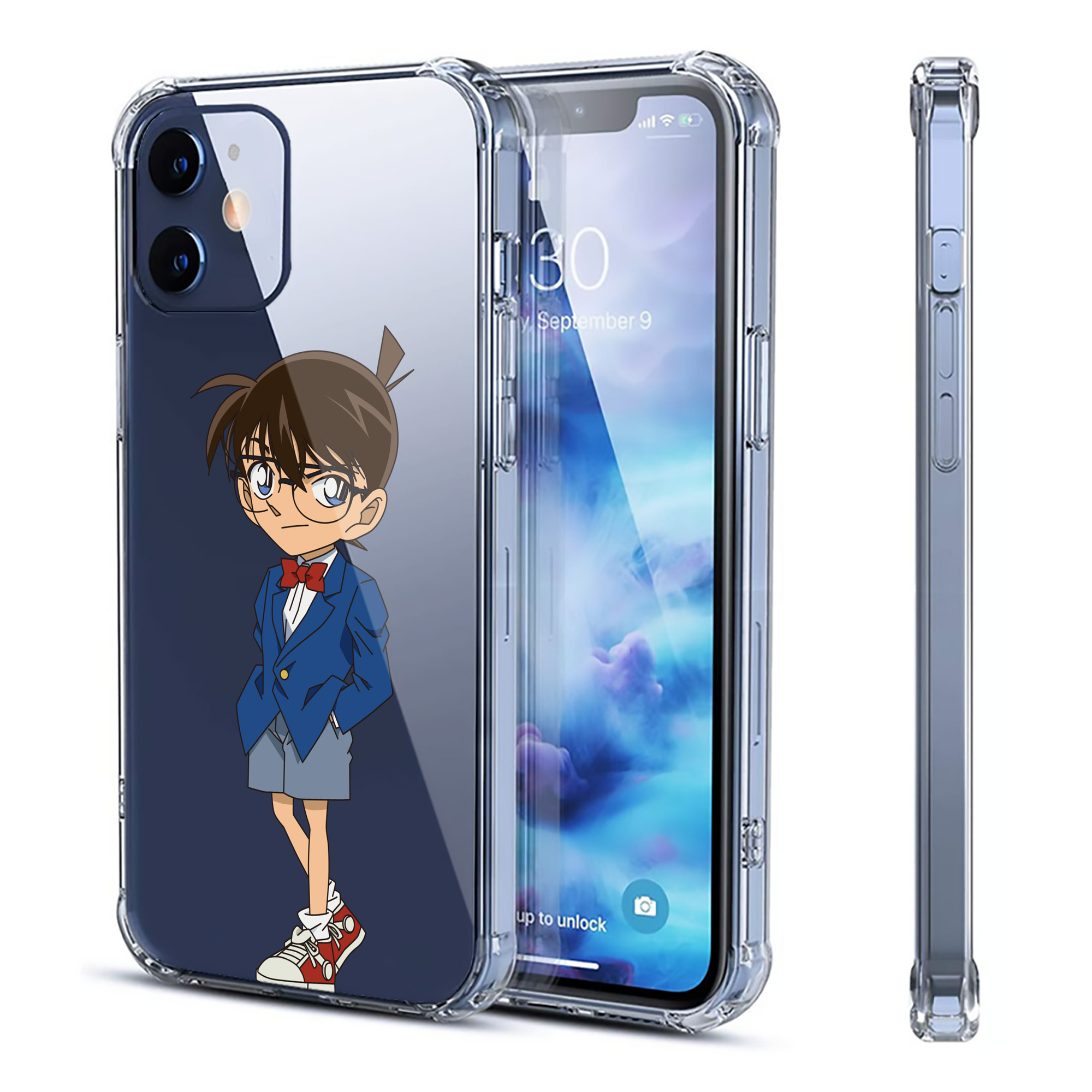 （画像用） 名探偵コナン 江戸川 コナン Detective Conan Conan Edogawa 【iPhone 12シリーズ対応】透明スマホケース（クリアソフトケース）